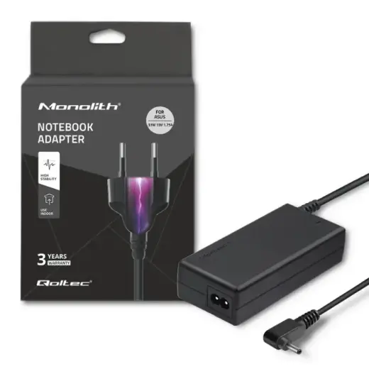 Qoltec Power adapter for laptop Asus | 33W | 19V | 1.75A | 4.0*1.35 | +power cable