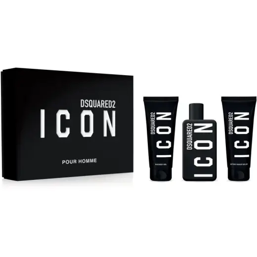 DSquared² Icon Pour Homme  Gift Set 100ml EDP + 100ml Shower Gel + 100ml Aftershave Balm