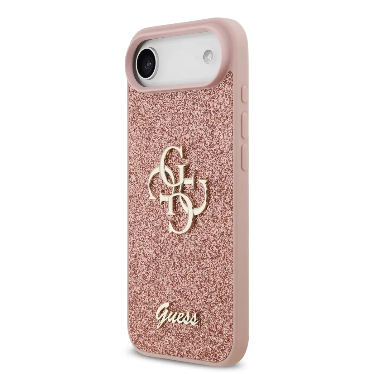 Guess PU Fixed Glitter maciņš telefonam iPhone 17 Air rozā