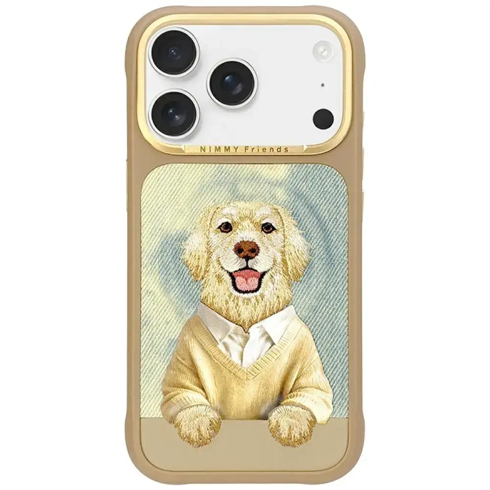 Nimmy Gentle Pets Series Dog phone case with MagSafe support for iPhone 17 Pro Max brown