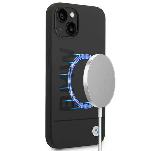 Etui BMW BMHMP14SSLBLBK iPhone 14 6,1" czarny|black hardcase Silicone Signature Logo Magsafe