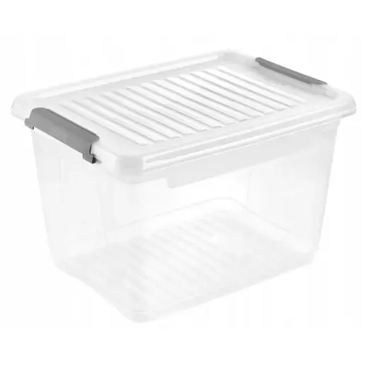 Karp kaanega klippkarbiga Leonie 37.5x28.5x23.5cm 16.6L läbipaistev
