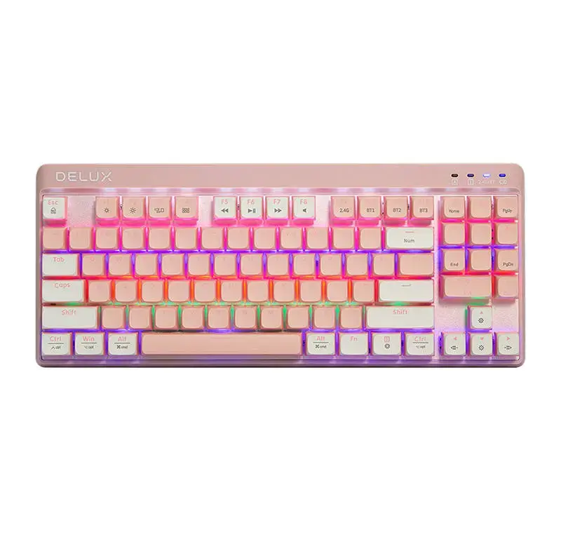 Gaming Keyboard Delux KM18DB RGB (White&Pink)