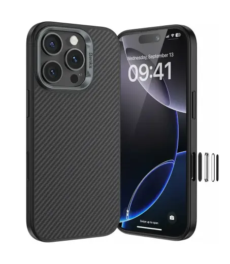 Benks Magnetic Armor Pro Kevlar Case Metal Frame 600D telefoni ümbris iPhone 16 Pro Max must