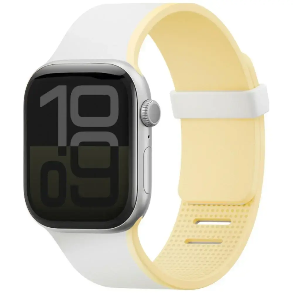 UNIQ viedpulksteņa siksniņa priekš Apple Watch (40/41/42 mm) | silikons | balta/dzeltena