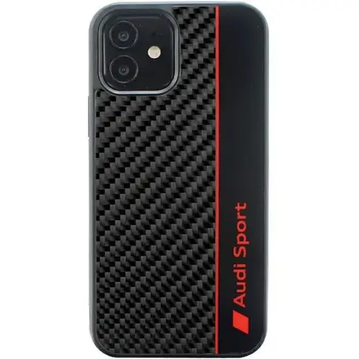 Audi Carbon Fiber Stripe iPhone 12|12 Pro 6.1" czarny|black hardcase AUS-TPUPCIP12P-R8|D1-BK