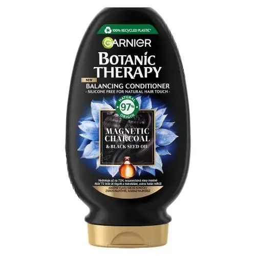 Garnier Hydrating Conditioner for Oily Hair and Dry Hair Ends Botanical Therapy Magnetic Carbon (Balancing Conditioner) 200 Ml