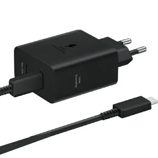 Samsung EP-T5020XBEGEU travel charger | 50W | PD | USB-C | with USB-C to USB-C cable included | black