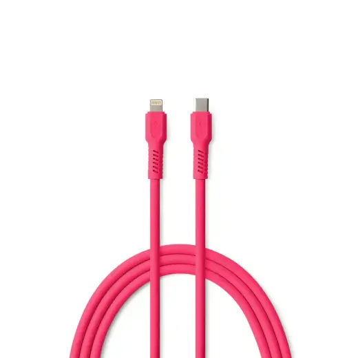 COLORUM CK12-CL-02 datu pārraides un uzlādes vads | USB-C to Lightning | 12W | 1.8m | rozā