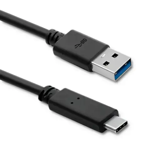 Qoltec duomenų perdavimo ir įkrovimo laidas | USB-C į USB-A | 1.8m | juodas