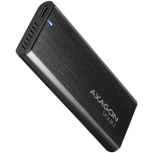 AXAGON EEM2-SBC, M.2 SATA screwless RAW box, black, SuperSpeed USB-C 10 Gbps