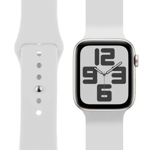 Obal:Me nutikella rihm Apple Watch (38/40/41 mm) jaoks | silikoonist | valge