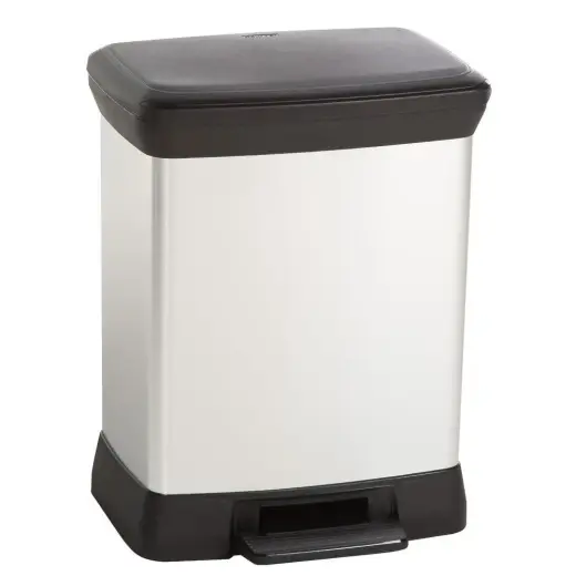 Pedāļspainis metalizēts Deco Bin 30L sudraba