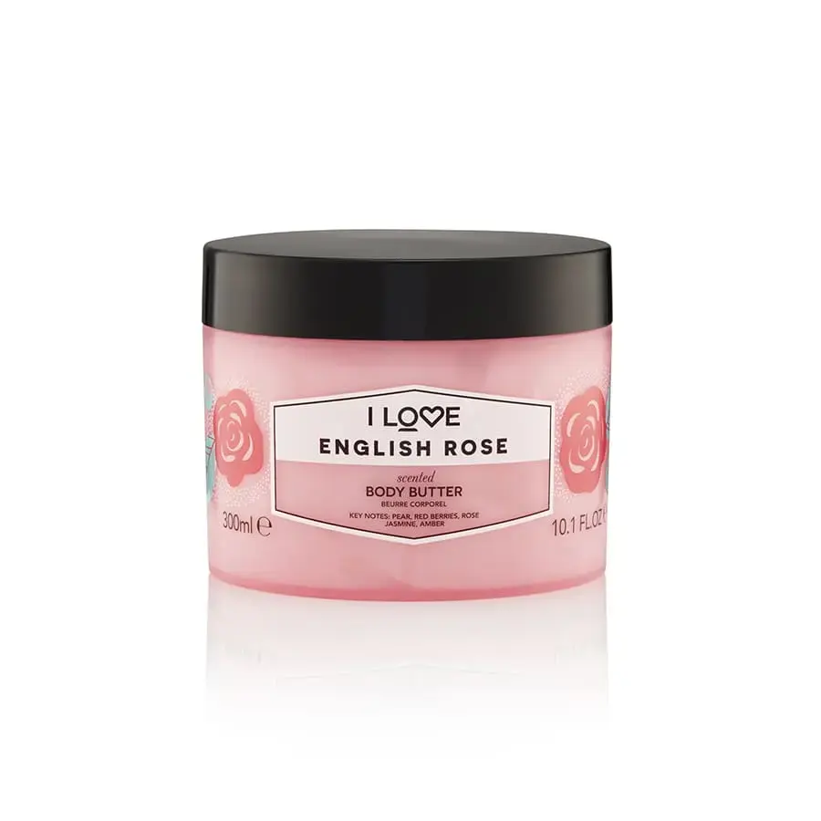 I Love, Signature Collection, Vegan, Hydrating, English Rose, Body Butter, 330 ml