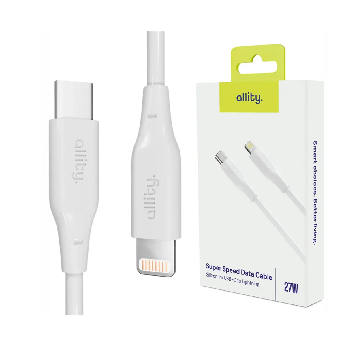 Allity cable AUC-02 USB-C - Lightning 1.0 m 27W white