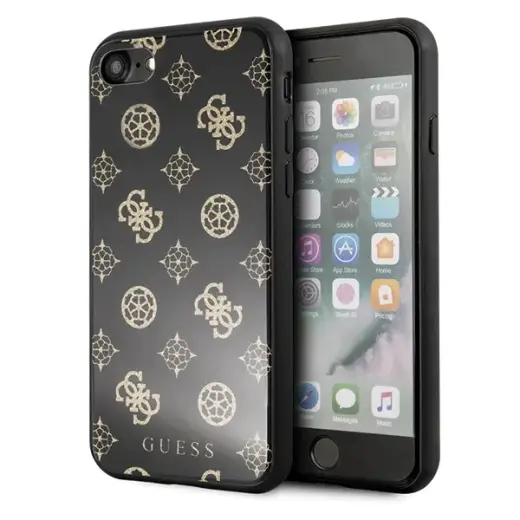 Guess GUHCI8TGGPBK telefona maciņš priekš iPhone 7 | iPhone 8 | iPhone SE 2020 | iPhone SE 2022 melns Peony G divslāņu spīdumi