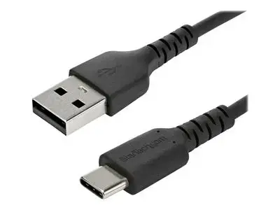 StarTech.com 1m USB A to USB C Charging Cable - Durable Fast Charge & Sync USB 2.0 to USB Type C Data Cord - Aramid Fiber M|M 60W Black - USB-C cable - 1 m
