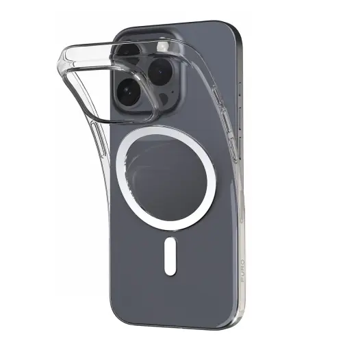Puro 03 Mag MagSafe Silicone Case for iPhone 16 Pro - Transparent