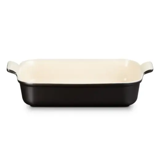 "Le Creuset" stačiakampio formos 32x24cm / 4L juodos spalvos akmens masės indai "Heritage
