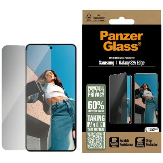 PanzerGlass защитное стекло Ultra-Wide Fit для Samsung Galaxy S25 Edge
