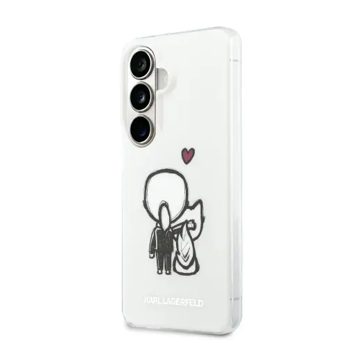 Karl Lagerfeld IML K&CH Back Logo Magnetic Case for iPhone Samsung Galaxy S26 Transparent