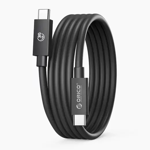 Orico TBZ5 andmeedastus- ja laadimiskaabel | USB-C kuni USB-C | 240W | Thunderbolt 5 | 1.5m | must
