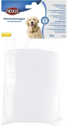 Biksīšu ieliktnīši suņiem - Trixie Pads for belly band for male dogs, L, 10 gab.