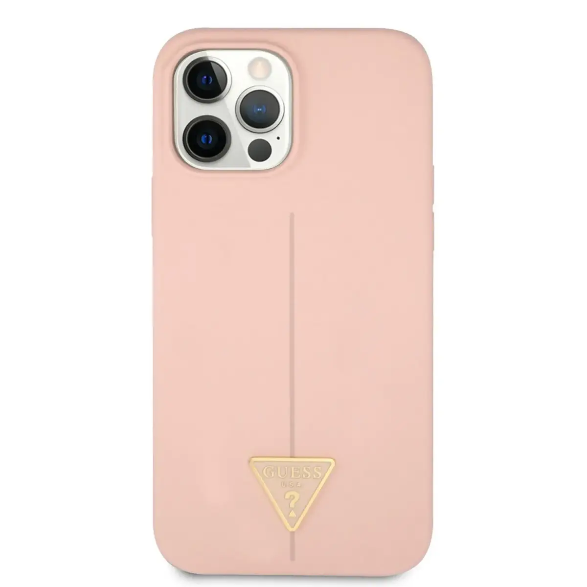 Guess Silicone Line Triangle Case for iPhone 12|12 Pro Pink