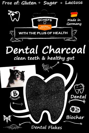 QCHEFS Dog Treat with Activated Charcoal Dental Charcoal 80 g
