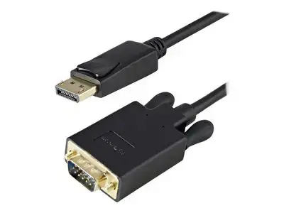 StarTech.com 3ft DisplayPort to VGA Adapter Cable - 1920x1200 - Active DisplayPort (DP) Computer or Laptop to VGA Monitor or TV Display (DP2VGAMM3B) - video converter - black