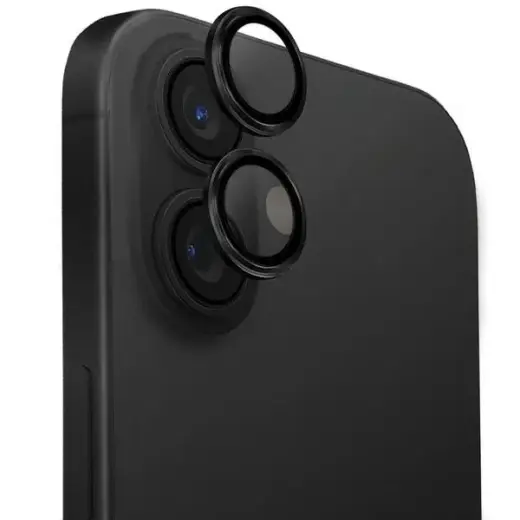 Uniq Optix Aluminum Camera Lens Protector iPhone 16 | 16 Plus with applicator - black