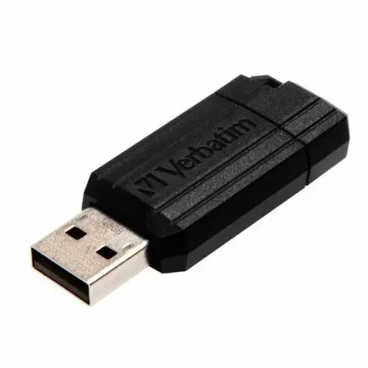 Verbatim USB-A 2.0 PinStripe Flash Drive 128GB black 49071