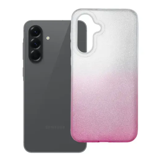 SHINING telefono dėklas Samsung Galaxy A56 (A566) skaidrus rožinis