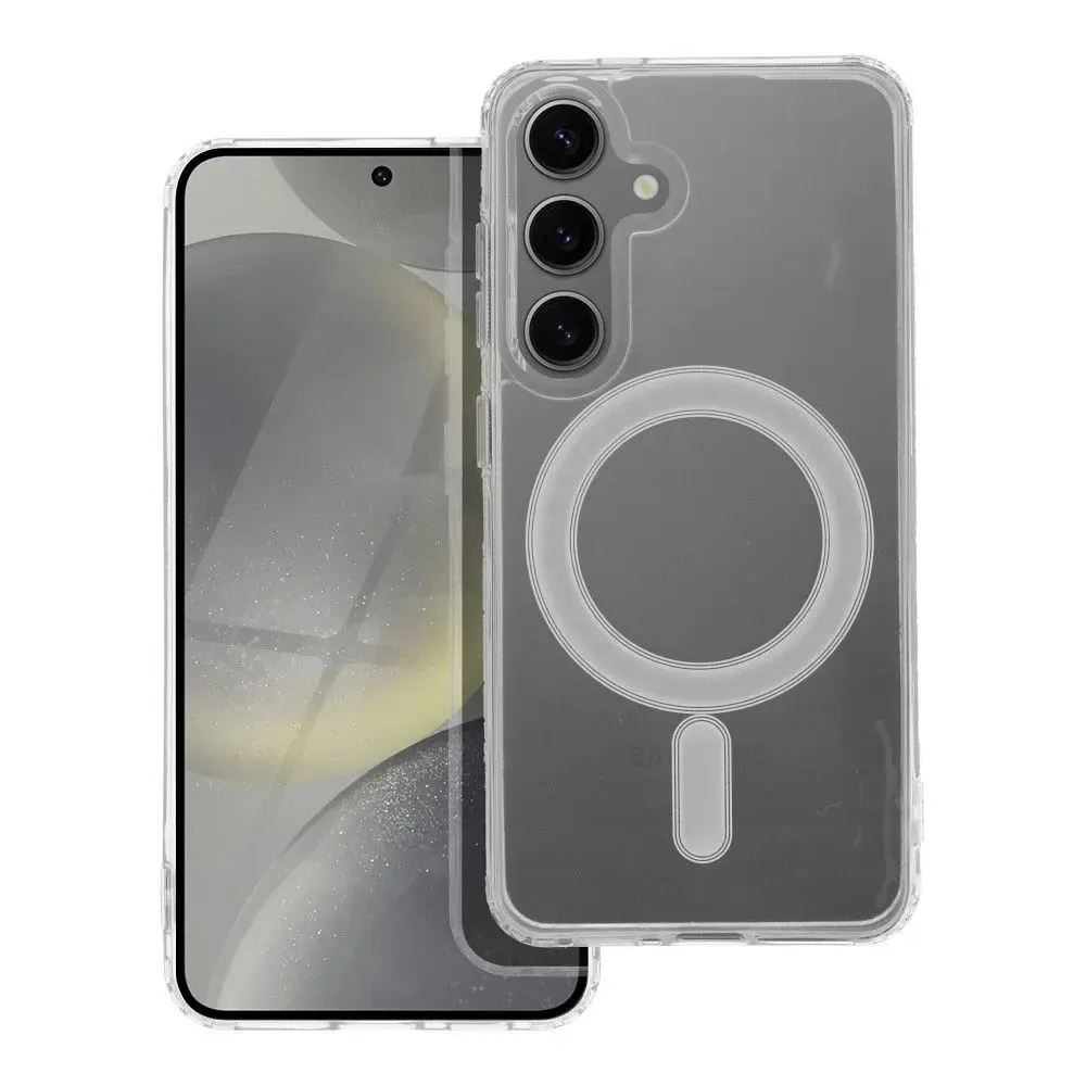 Case for Samsung S24 Clear Mag Cover compatible with MagSafe transparent