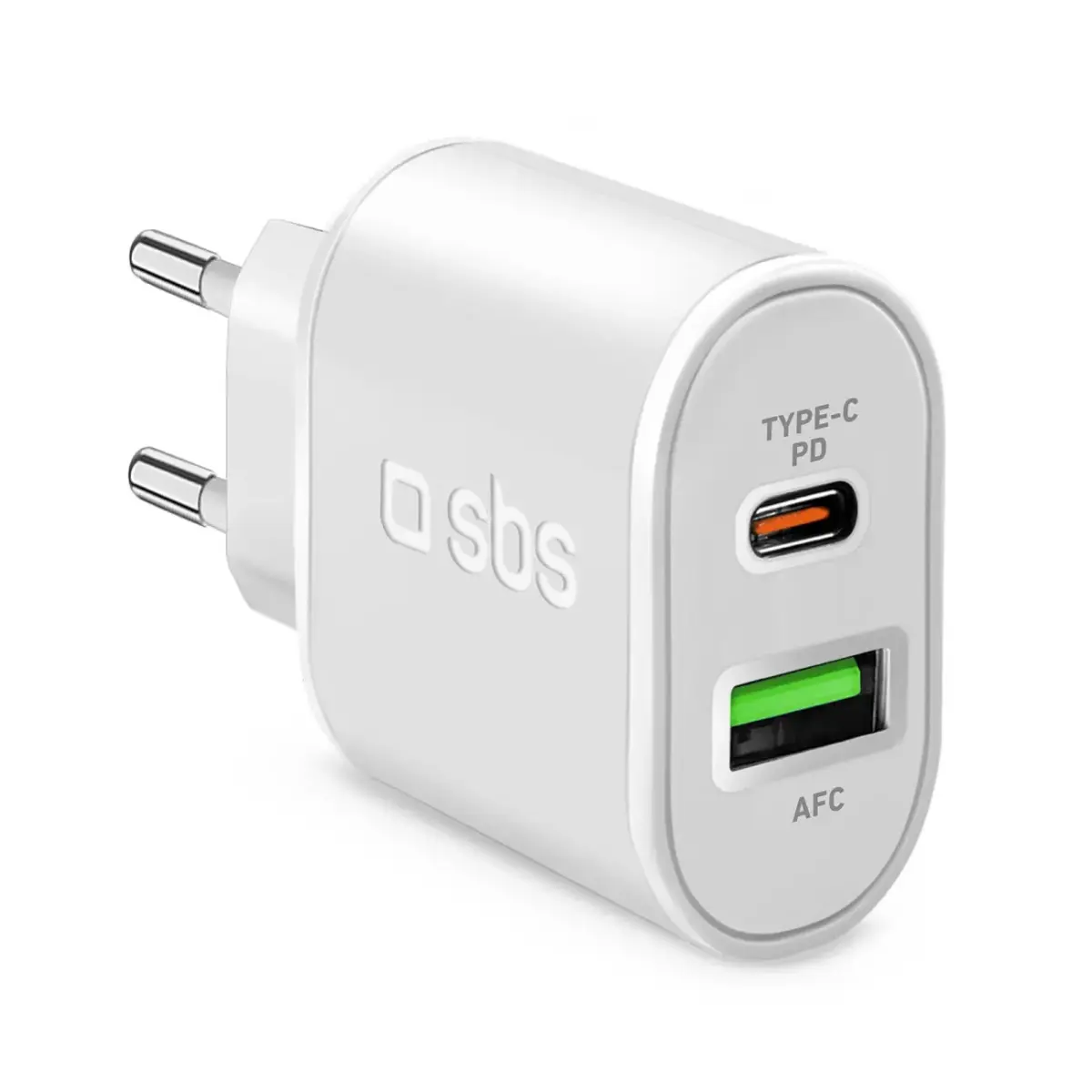 SBS TETRPD20W tīkla lādētājs | 20W | PD | USB-A, USB-C | balts