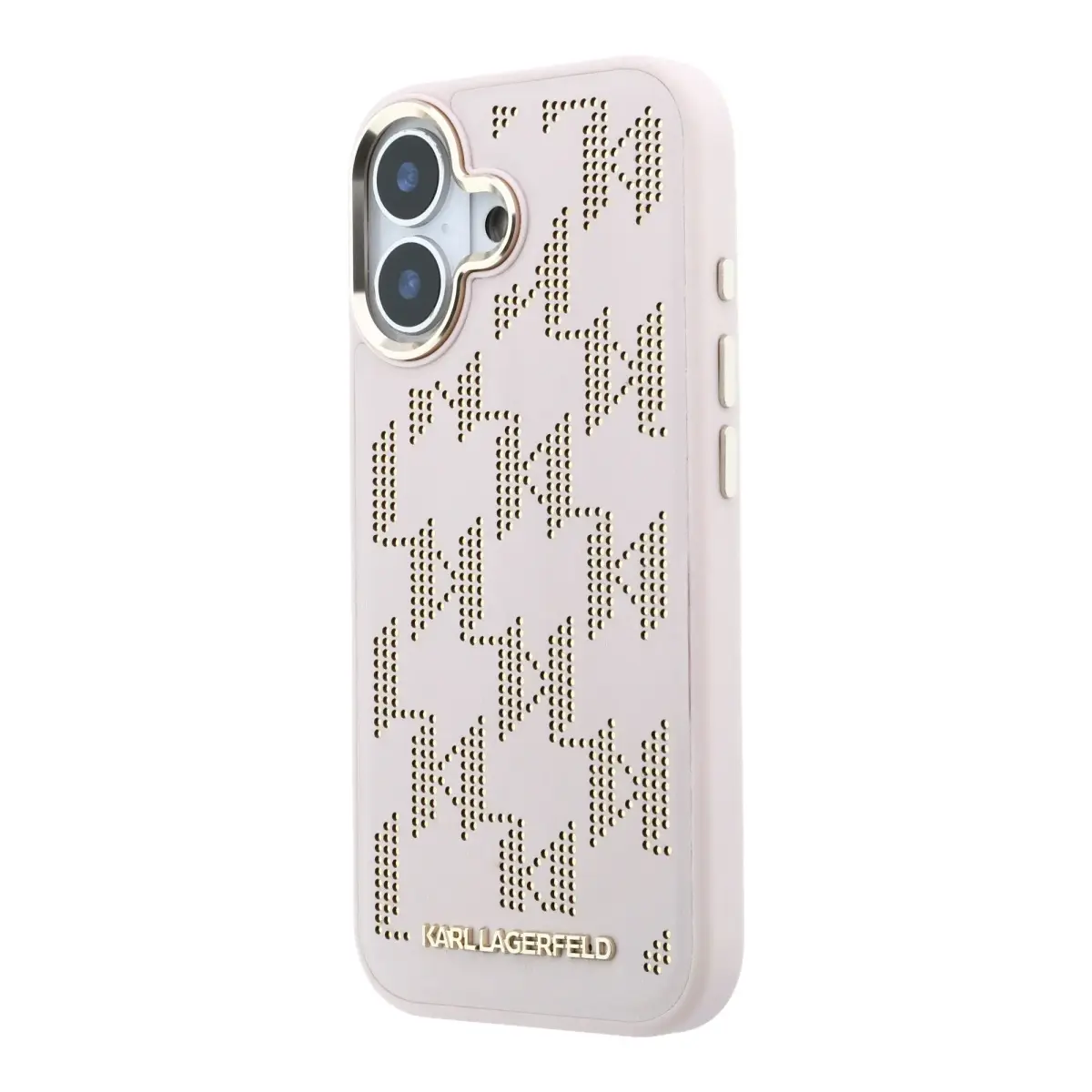 Karl Lagerfeld PU Perforated Monogram MagSafe Case for iPhone 17 Pink