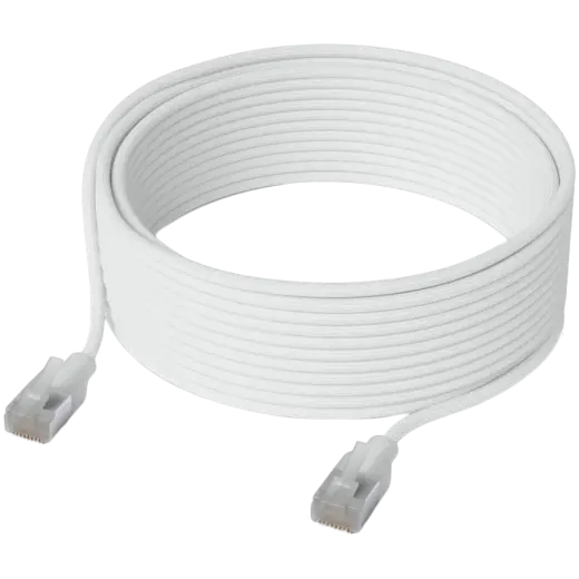 Ubiquiti UniFi UACC-Cable-Patch-EL-C6A-8M-W Premium Patch Cable Ultra-thin braided, designed and optimized for 10 GbE networking, RJ45
