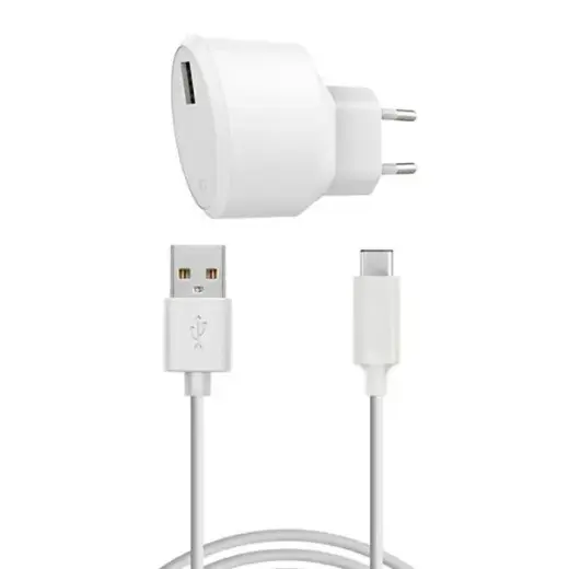 Xqisit Ład. sieciowa USB EU- USB-C 2.4A biała|white 31535