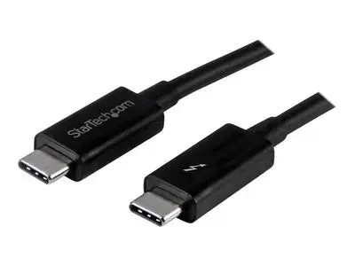 StarTech.com 20Gbps Thunderbolt 3 Cable - 3.3ft|1m - Black - 4k 60Hz - Certified TB3 USB-C to USB-C Charger Cord w| 100W Power Delivery (TBLT3MM1M) - Thunderbolt cable - 1 m