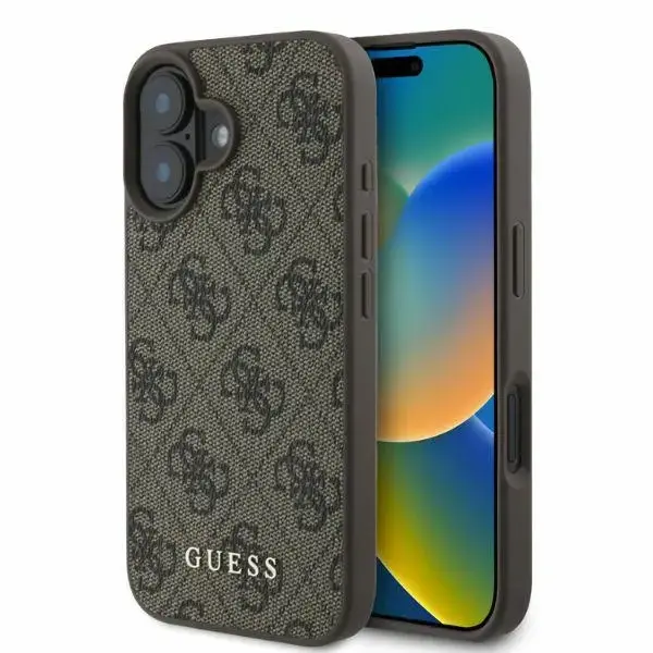 Guess GUHCP16SG4GFBR iPhone 16 6.1" brązowy|brown hardcase 4G Classic