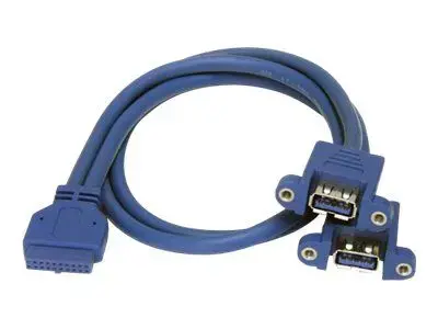 StarTech.com 2 Port Panel Mount USB 3.0 Cable - USB A to Motherboard Header Cable F|F (USB3SPNLAFHD) - USB internal to external cable - USB Type A to 20 pin IDC - 50 cm