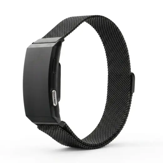 Smart fitness band with IP68 Waterproof Rating, ECG, Heart Rate, HRV, Blood Pressure, SpO2, Sleep & Stress Monitoring TITMO Loop I-110 black