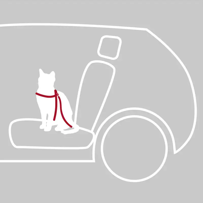 Krūšu siksna ar pavadu kaķiem - Trixie Car harness for cats, 20–50 cm/15 mm