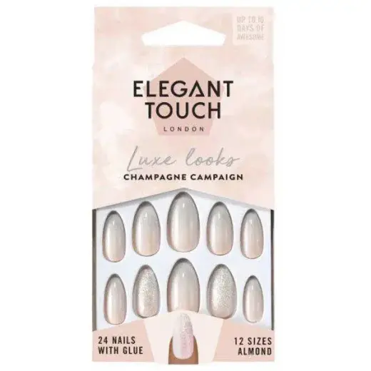 Elegant Touch Luxe Looks Nails With Glue Oval Limited Ed Tip Top 24 U