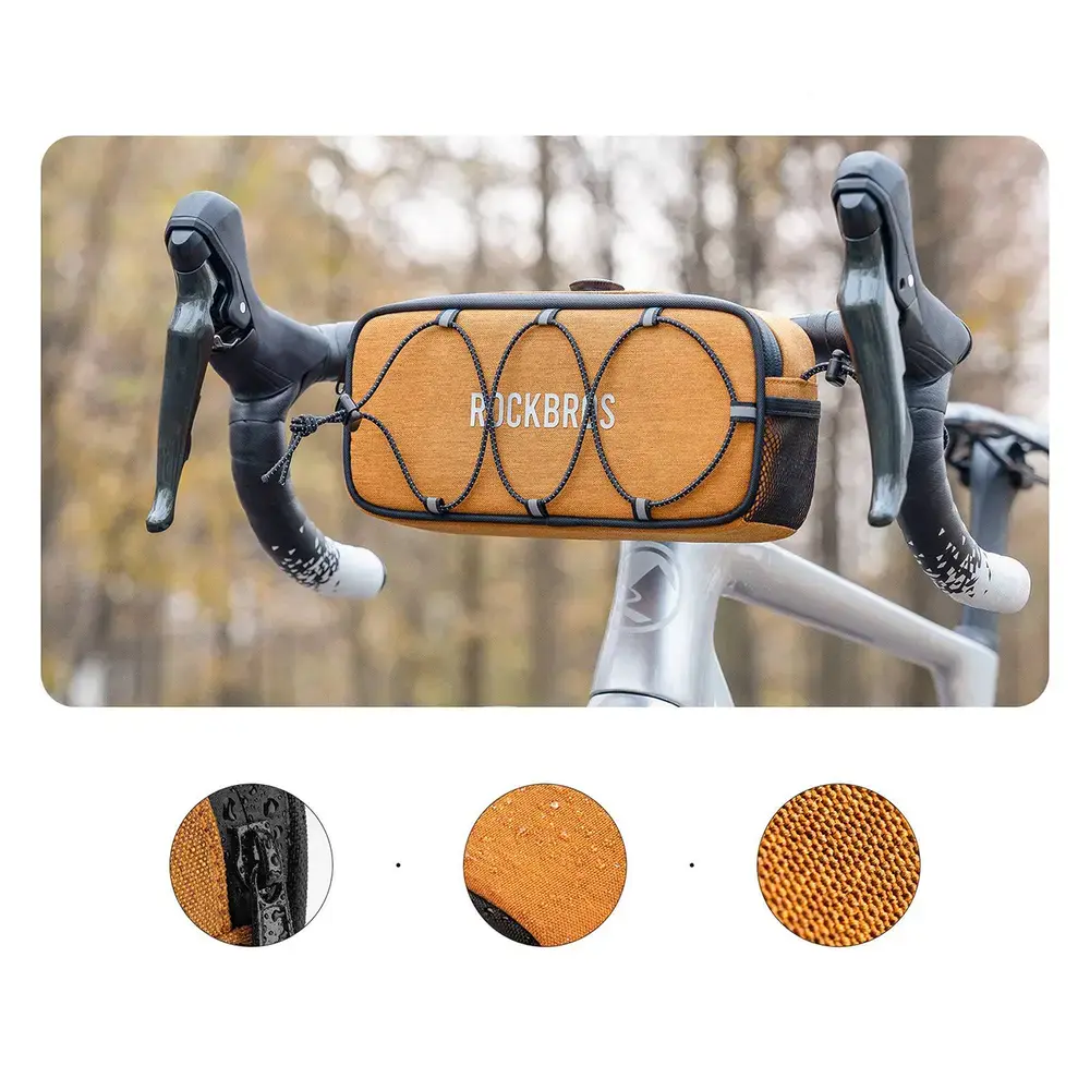 Torba na kierownicę 1,9L Rockbros TL001 ROAD TO SKY wodoodporna – pomarańczowa