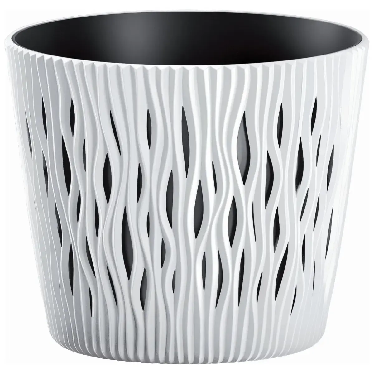 Puķu pods Sandy Round 19x22cm, balts