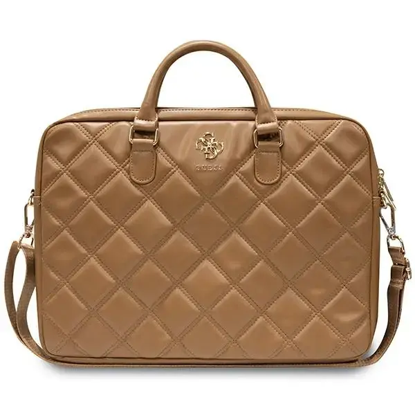 Guess Torba GUCB15ZPSQSSGW 16" brązowy|brown Quilted 4G