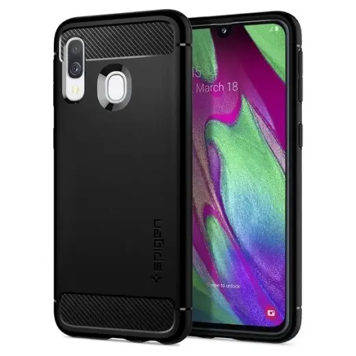 Spigen Rugged Armor Samsung A40 A405 czarny|black matte 618CS26244