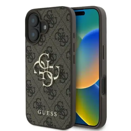 Guess case for iPhone 16 Plus 6,7" GUHCP16M4GMGBR 4G Big Logo brown
