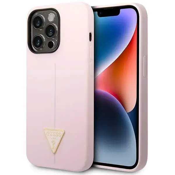 Guess GUHCP14LSLTGU iPhone 14 Pro 6,1"  fioletowy|purple hardcase Silicone Triangle